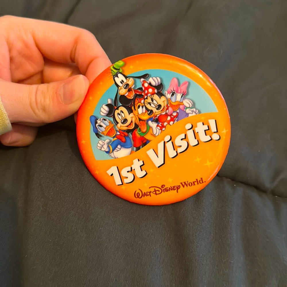 Disney World First Visit Button Pin